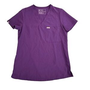 FIGS Purple Women’s Scrub Top Short Sleeve V-Neck XS